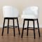 Baxton Studio White Faux Leather Tufted Swivel Barstool with Nail heads Trim 120-6598 - alternate 6